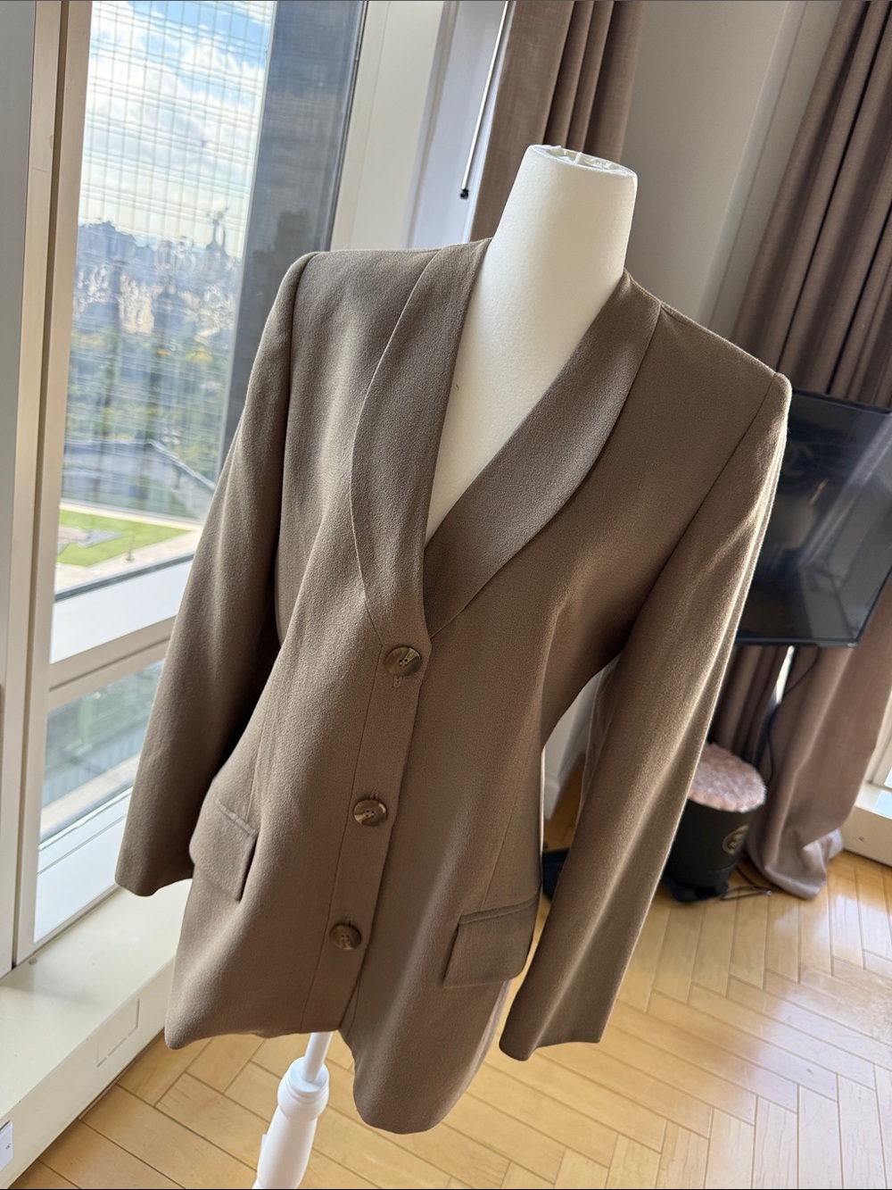 Dior Taupe Single-Breasted Blazer